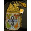 Image 1 : 12" X 7" Indian Flower Design Beaded Bag with Colorful Flower Design.