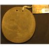 Image 1 : 4" circular Carved Slate, which 'Doc' attributed to Northern Alabama. two holes for suspension, depi