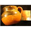 Image 2 : Black on Red Glazed Clay single handled cup. 3" x 3".