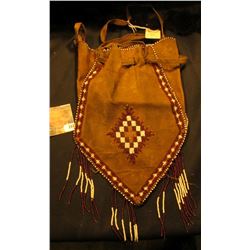 Native American Beaded Buckskinner style Leather bag. 'Doc' originally had this valued at $250.00.