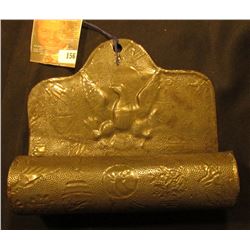 Civil War Era Folk Art Comb Case. Metal. Embossed American Eagle with Shield, Arrows, and etc.