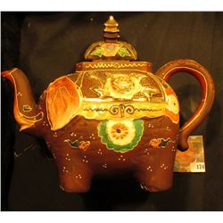 Hand painted Japan Ornate Elephant Decanter with lid. Inlaid, excellent condition. 7" x 9".