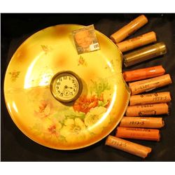 Old Clock plate, plate is broke and Clock doesn't work, but it needs to go away, so I am including (