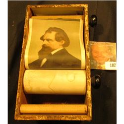 1896-1899 Patented "Author's Scroll Company" device with paper roll depicting important People.