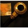Image 3 : Superior Antique Pipe with what appears to be an Ivory bowl capped in gold with a ruby red stem and 
