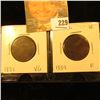 Image 1 : (2) Canada 1859 Large Cents. VG, F.