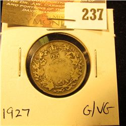 Canada 1927 25 Cents. G-VG.