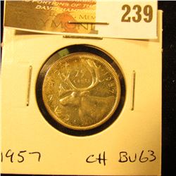 Canada 1957 25 Cents. Choice BU-63.