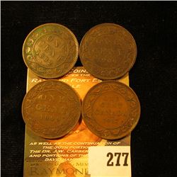 1882H Fine, 1906 VG, 1909 VG, & 1917 Fine Canada Large Cents.