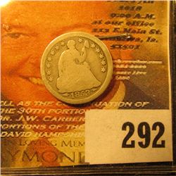 1853 Arrows at Date U.S. Seated Liberty Half Dime.