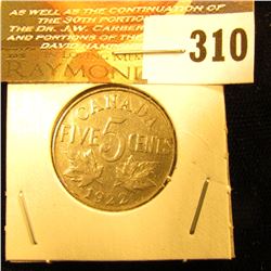 1922 Canada Nickel, EF.