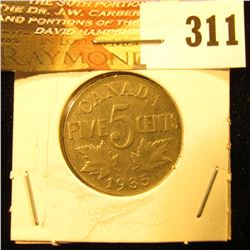 1935 Canada Nickel, EF.