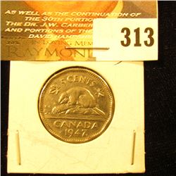 1947 Canada Nickel, EF.
