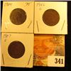 Image 1 : 1904, 06, & 07  Indian Head Cents. Good.