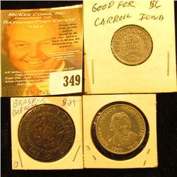 1787 Brasher Doubloon Copy; Andrew Jackson Shell Famous American Coin Game Token; &  Pfiester & Happ