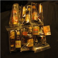Collection of (11) Different miniature Whiskey, Beer, or Liquor Bottles.