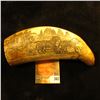 Image 2 : Simulated Whale Tooth with engraving of a Stage Coach with horses and riders, and pair of crossed bl