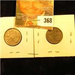 1922 & 1927 F-EF Canada Nickels.