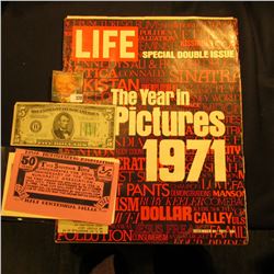 December 31, 1971 "LIFE" Magazine (article The Year in Pictures 1971); Series 1934B $5 Federal Reser