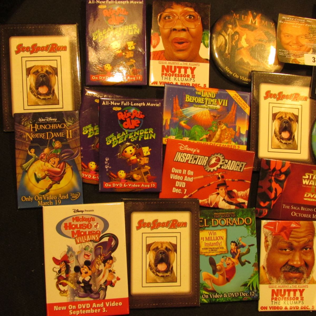 (20) Walt Disney Pin backs from various old Movies.