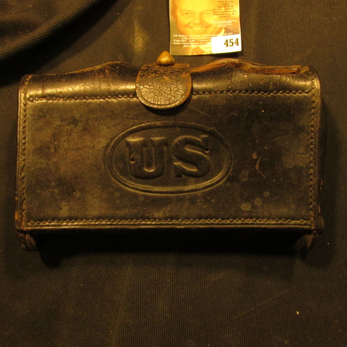 Leather "US" embossed Civil War era Ammo Pouch.