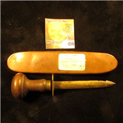 Civil War Scalpel Case. Made of Copper. 'Doc' valued this empty case at $55.00; & a Sword like tool 