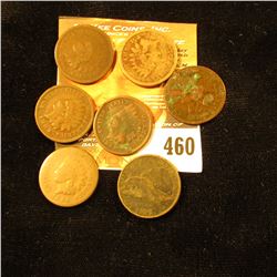 1857 Flying Eagle, 1860, 1874, 1880, 1884, 1889 & 1890 Indian Head Cents. Rough.
