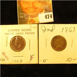 (2) 1863 Indian Head Cent. G. Rough Surfaces.