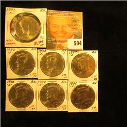 1971 D, 89 D, 92 P, 93 P, 95 D, 96 P, & 97 D Gem BU Kennedy Half Dollars, some are probably from Min