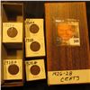 Image 3 : 3 1/4" x 6 1/4" double row Stock Box full of Lincoln Cents in holders. Coins date 1926-28.