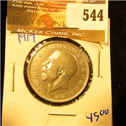 1917 British Silver Florin With King George On The Front