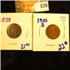 Image 1 : 1875 Indian Head Penny Plus 1910-S Wheat Penny