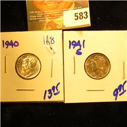 1941-S And 1940 Mercury Dimes. Brilliant Uncirculated.