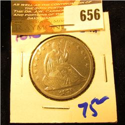 1876 P U.S. Seated Liberty Half Dollar, Fine.