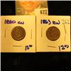 Image 1 : 1860cn And 1863 Cn Indian Head Pennies
