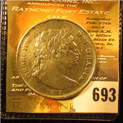 1817 Crown From Great Britain.  This Coin Has Some Nice Details.  It Has Full Rims With Cartwhels Pr