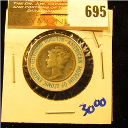 1944 Irradiated Mercury Dime.  This Is A Souvenir Of The American Museum Of Atomic Energy.  The Dime