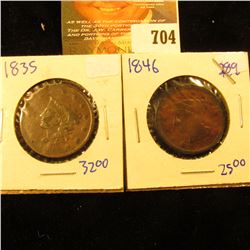 1846 And 1835 Large Cents