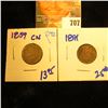 Image 1 : 1891 Seated Liberty Dime And 1859 Indian Head Penny