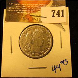 1904 Barber Quarter With All The Letters In Liberty Visible