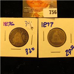 1876 And 1877 Seated Quarters
