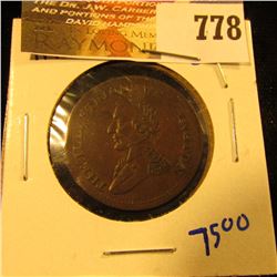 Waterloo Half Penny From Canada Dated 1816.  This Coin Is The Ten String Variety