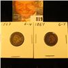 Image 1 : 1863 & 1864 Copper-nickel U.S. Indian Head Cents.