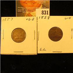 1857 & 1858 Large Letters U.S. Flying Eagle Cents.