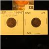 Image 1 : 1859 & 1860 U.S. Indian Head Cents.