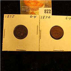 1875 & 1876 U.S. Indian Head Cents.