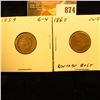 Image 1 : 1859 & 1860 U.S. Indian Head Cents.
