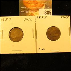 1857 & 1858 Small Letters U.S. Flying Eagle Cents.