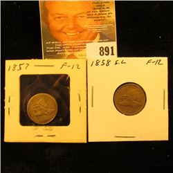 1857 & 1858 Small Letters U.S. Flying Eagle Cents.