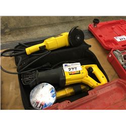 DEWALT DW304P RECIPROCATING SAW AND DW831 ANGLE GRINDER